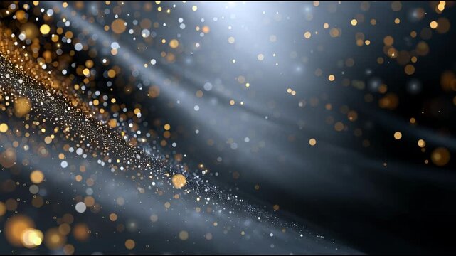 A black and white image of glittery particles in the air. The image has a dreamy, ethereal quality to it, as if the glitter is floating in a vacuum. The particles are scattered throughout the image