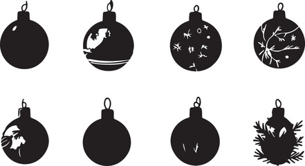 A festive set of colorful Christmas balls, a holiday ornament collection for your winter celebration