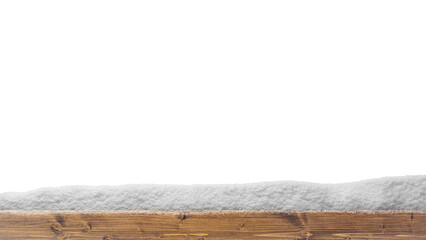 a winter Christmas background with snow on the wood.