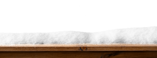 a winter Christmas background with snow on the wood.