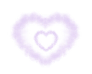 Realistic light pink smoke heart or haze. Magic fog, vapor