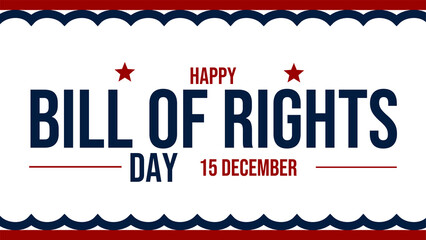 Happy Bill of Rights Day banner design in clean modern style on white background, perfect for national awareness campaigns