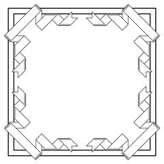 Frame with ribbons. Decorative abstract background.