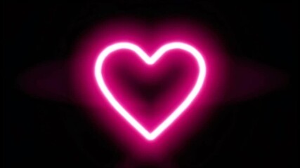 Glowing hearts pulse in dark space