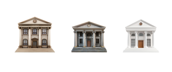 Collection of Bank isolate on transparent background