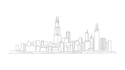 Urban Silhouette: Capturing the intricate skyline of a vibrant metropolis, showcasing a unique architectural tapestry. 