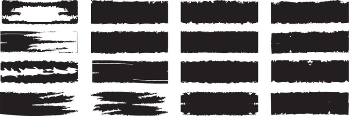 Set of grunge paint, ink brush strokes. brush collection isolated on white background. Collection of bold brush strokes. Vector brush streaks pack marker ink strokes grunge.