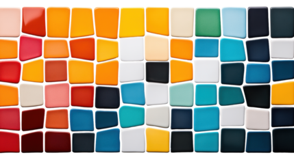 Colorful Mosaic Texture on Transparent Background