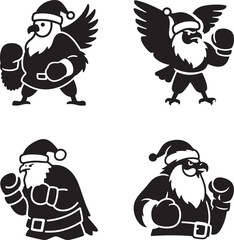 Festive Fighting Eagle A Collection of Christmas Boxer Eagle Mascot Designs