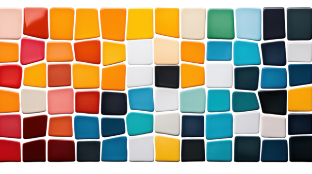 Colorful Mosaic Texture on Transparent Background