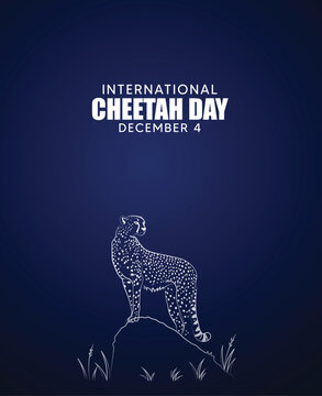 International Cheetah Day poster highlighting wildlife protection speed and nature conservation awareness