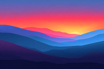 Pastel sky background art, with horizontal bands of color and stars