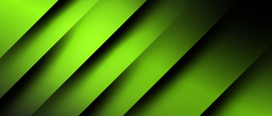 Abstract geometric design with layered green shapes