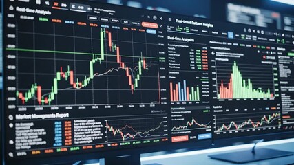 54_Computer Screen with Dynamic Stock Market Trends with Fluctuating Candlestick Chart with Real-time Financial Data Analysis Report with Market Movements Investment Pattern Insights for 11658018 1 - Powered by Adobe