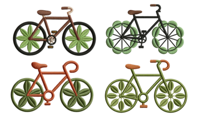 Embroidery bicycle on a transparent background