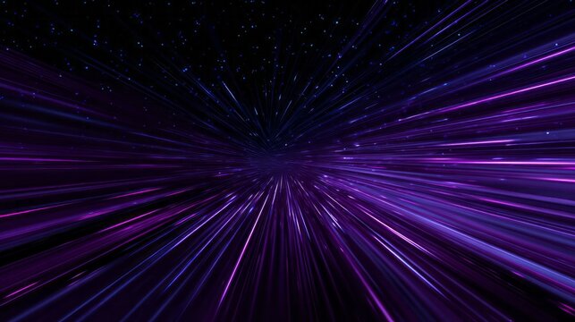 Rapid light streaks move through a dark cosmic environment filled with distant stars