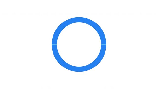 Rotating circle with two color halves loading animation. Divided circular ring blue green. Animated throbber on transparent background. UI design element 4K video. Progress indicator, buffering