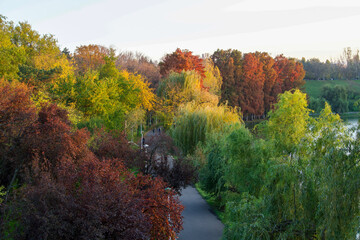 autumn in the Tineretului Park, Bucharest City, Romania 