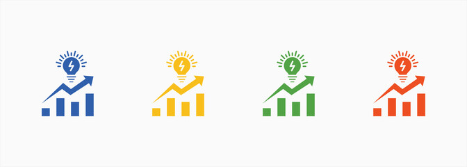 Energy Consumption Icon Set Color Multiple Style Collection