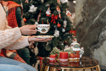 Festive Christmas Display With Ornaments, Gifts, and Decorated Trees