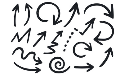 Hand-Drawn Arrow Pack, Minimalist Arrows, doodle arrow pack, curved arrow set, arrow line design, infographic arrows, direction symbols vector, creative pointer icons,