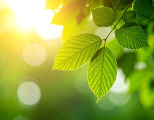 Sunlit Green Leaves - A Natural Beauty in Focus.