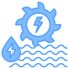 Hidropower Energy Blue Icon