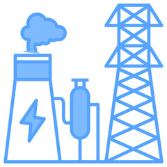 Industries Electricity Blue Icon
