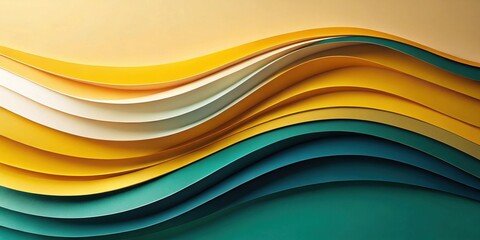 Abstract Curving Layers of Warm and Cool Hues in a Dynamic Composition