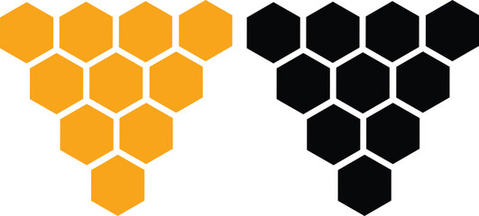 bee honeycomb icon set.Natural honeycomb collection flat icons Honeycomb icon element vector Illustration ,

