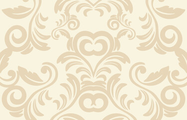 Seamless Damask pattern with Ikat floral design. Vector oriental embroidery inspired by Aztec and Baroque styles. Perfect for fabric, clothing, fashion, decoration, and tile textures.