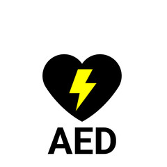 心停止時の応急処置を示すAEDアイコン