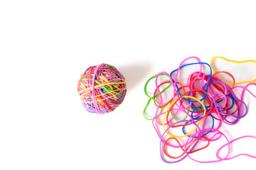 Organized Rubber Ball Versus Tangled Elastic Bands Comparison