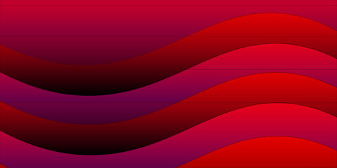 Wave liquid style lines with shadows and light on gradient background. Trendy simple fluid color gradient abstract background with dynamic straight shadow line effect. Vector Illustration For