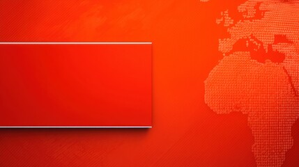 Breaking News Banner, Vibrant red background with a world map design.