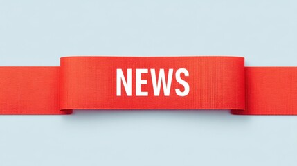 Breaking News Banner, Red news banner with white text "NEWS" on a light background.