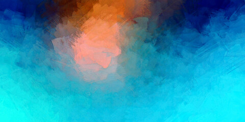 abstract brush stroke blended layered shadow wave effect dark faded dark blue to light ocean color and orange sandy color gradient background back drop shore line 	