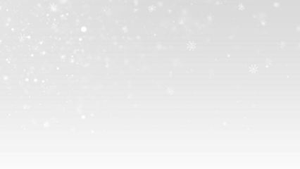 Realistic falling snow with snowflakes and clouds. Winter transparent background for Christmas or New Year card. Frost storm effect, snowfall, ice. Vector illustration