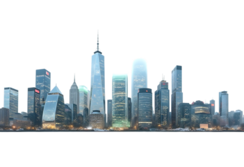 City skyline with skyscrapers and modern architecture