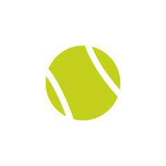 Tennis ball logo icon sign Green realistic design Sports, fitness activity concept Elements of equipment for tennis Modern design for brand online shop store market Print for badge emblem poster ad