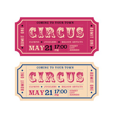 Vintage simple tickets for events, theater, circus and cinema