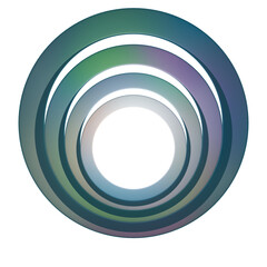 Concentric Gradient Rings with Iridescent Crescent Effect