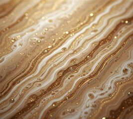 Golden abstract liquid texture with shimmering waves