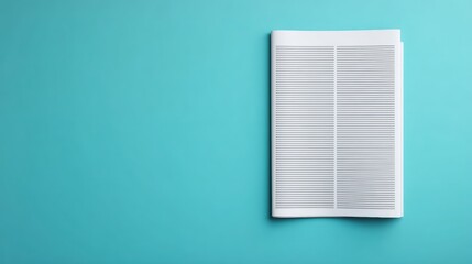 Breaking News Banner, Air vent on a turquoise wall, minimalistic design.