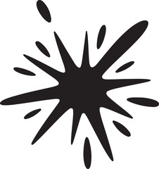 black and white sparkle burst vector icon