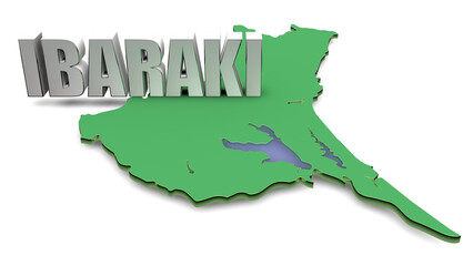 茨城県マップとテキスト素材（透過）