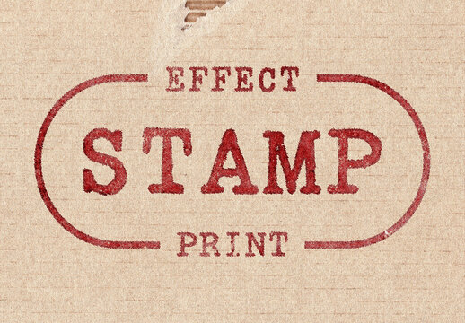 Stamp Print Text & Logo Effect Mockup