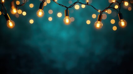 Hanging christmas lights gigapixel view festive environment top of sof warm ambiance