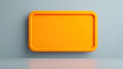 Breaking News Banner, Bright orange tray on a light gray background.