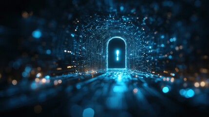 Neural circuit patterns reveal keyhole doorway kanjodnok digital art virtual space perspective emerging technology